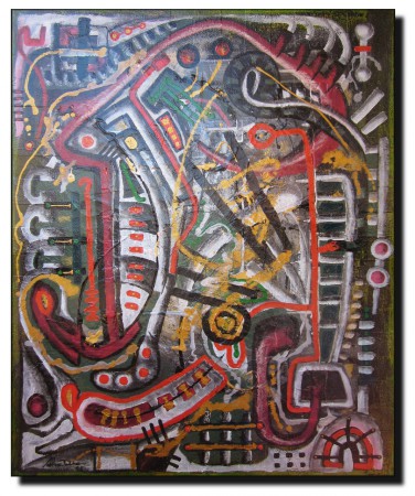 Fall of a Racehorse, Oil on canvas 100x80cm 1995